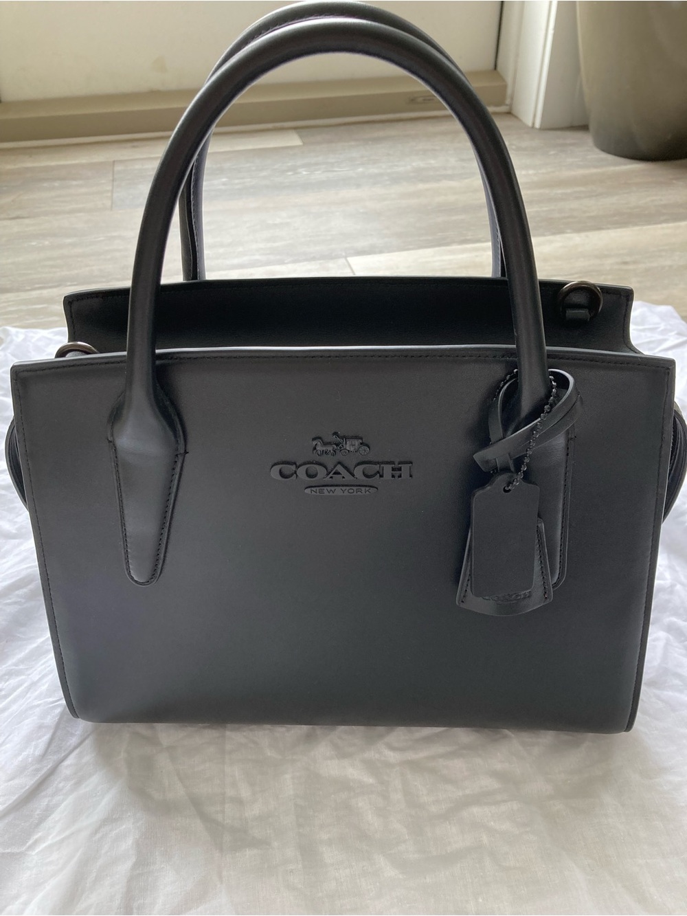 Coach Black Leather Top-Handle Briefcase